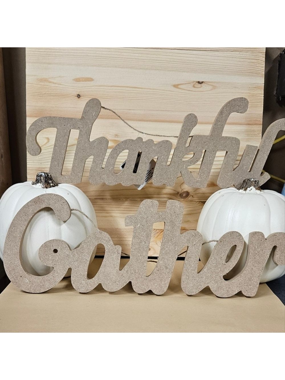 Rustic Thankful & Gather Craft Signs